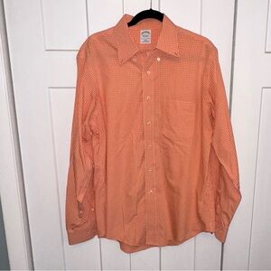 Brooks Brothers Slim Fit Orange Casual Button Down Shirt large